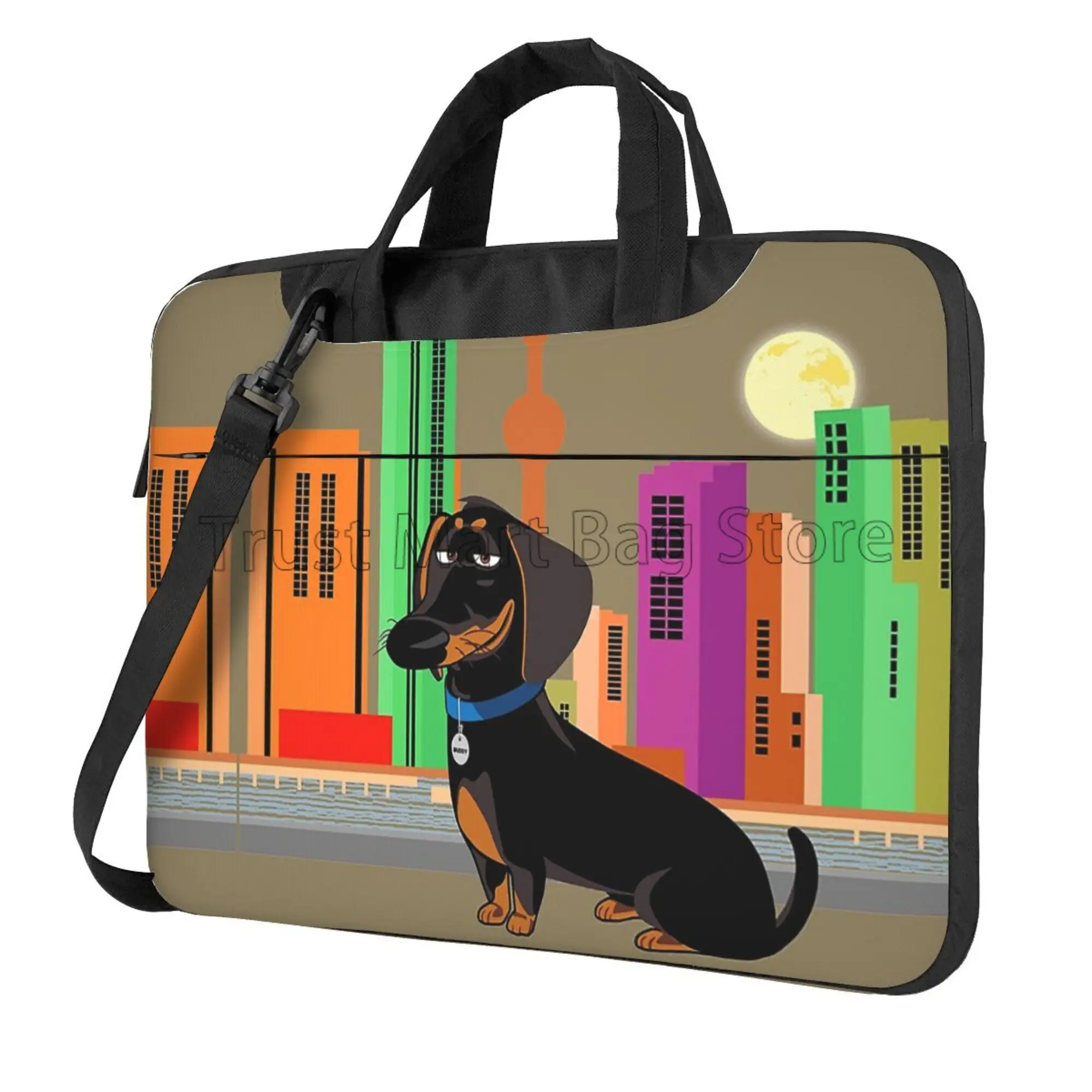 Tablet Accessories Bag - Sevimli Dachshund baskı dizüstü taşıma çantası
